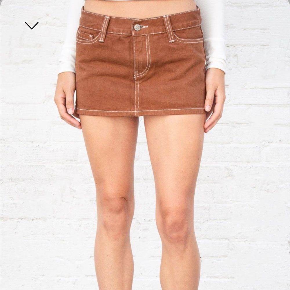 brown denim skirt